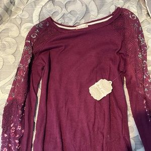 Alter'd State, Magenta Sweater, Lace Detailing, Size S